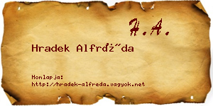 Hradek Alfréda névjegykártya